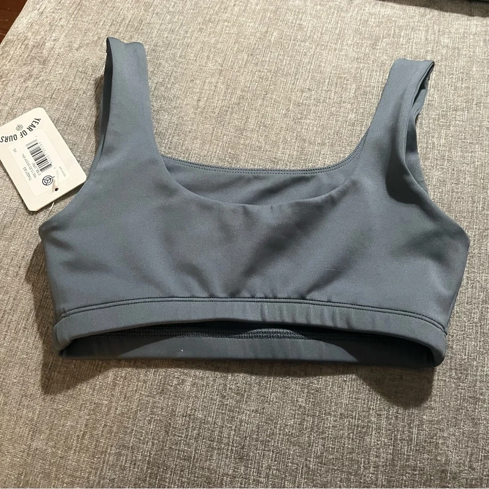 Year of Ours Recycled Scoop Bra in Steel Gray NWT Sports Bra Size XS - Picture 7 of 10